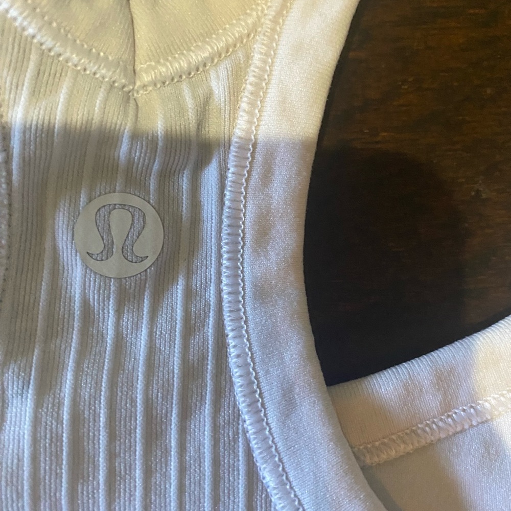 LuluLemon size 8 white Ebb to Street Tank Top